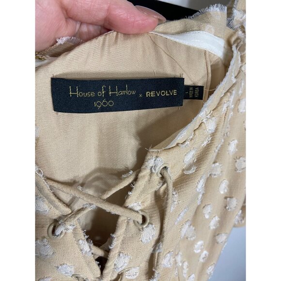 House of Harlow 1960 X REVOLVE Frans Neutral Dress-sz Large - Picture 9 of 12